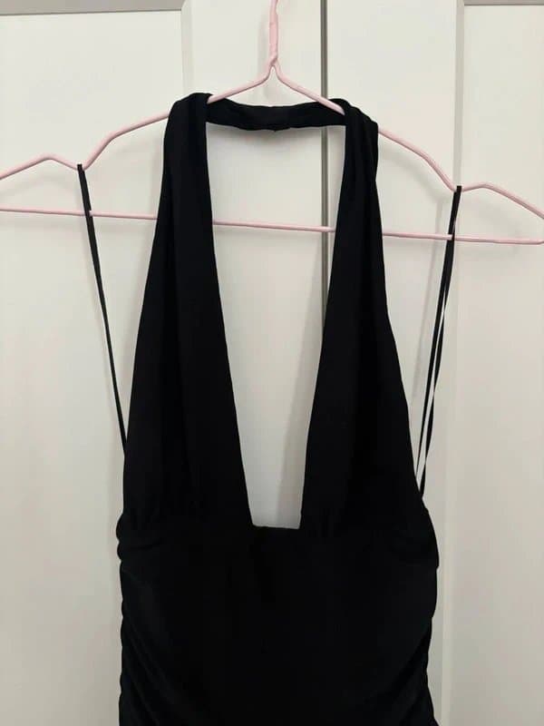 Bershka Bershka black halter neck mini dress