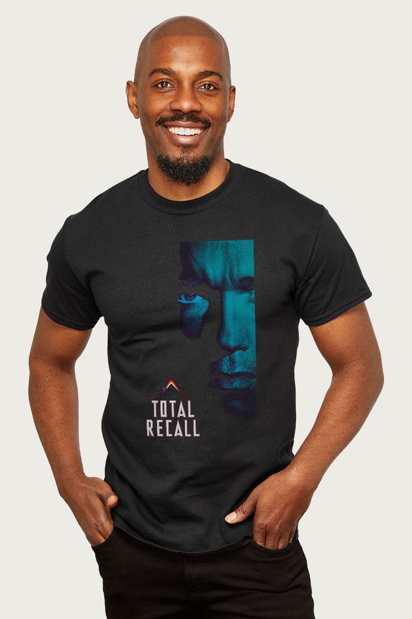 Total Recall Total Recall Men's Doug Quaid Space Poster T-Shirt in Black - 1