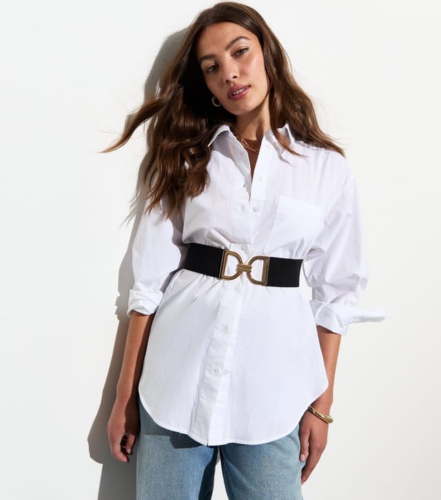 New Look Black D-Buckle Stretch Belt New Look - 2
