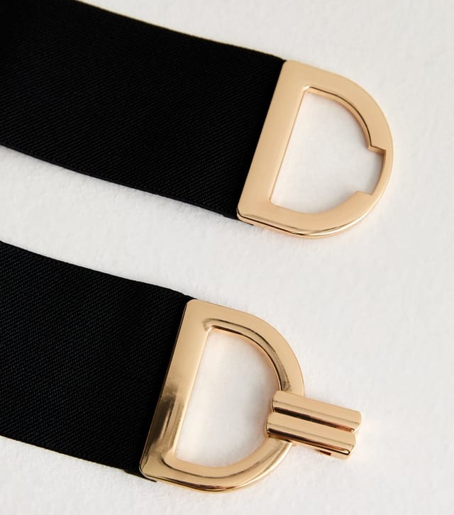 New Look Black D-Buckle Stretch Belt New Look - 3
