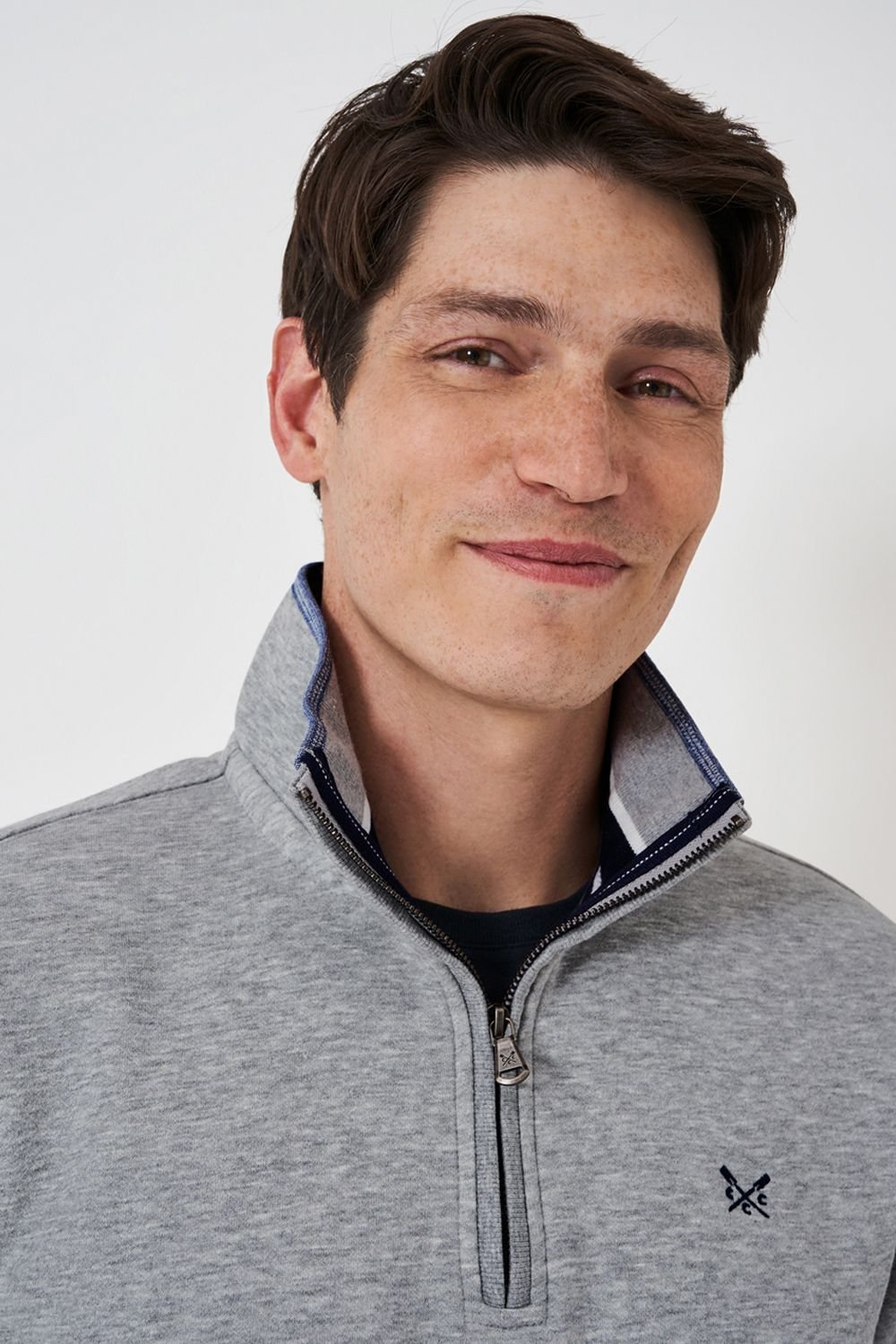 Crew Clothing Crew Clothing Men's Classic 1/2 Zip Sweat Grey in Grey Marl - 3