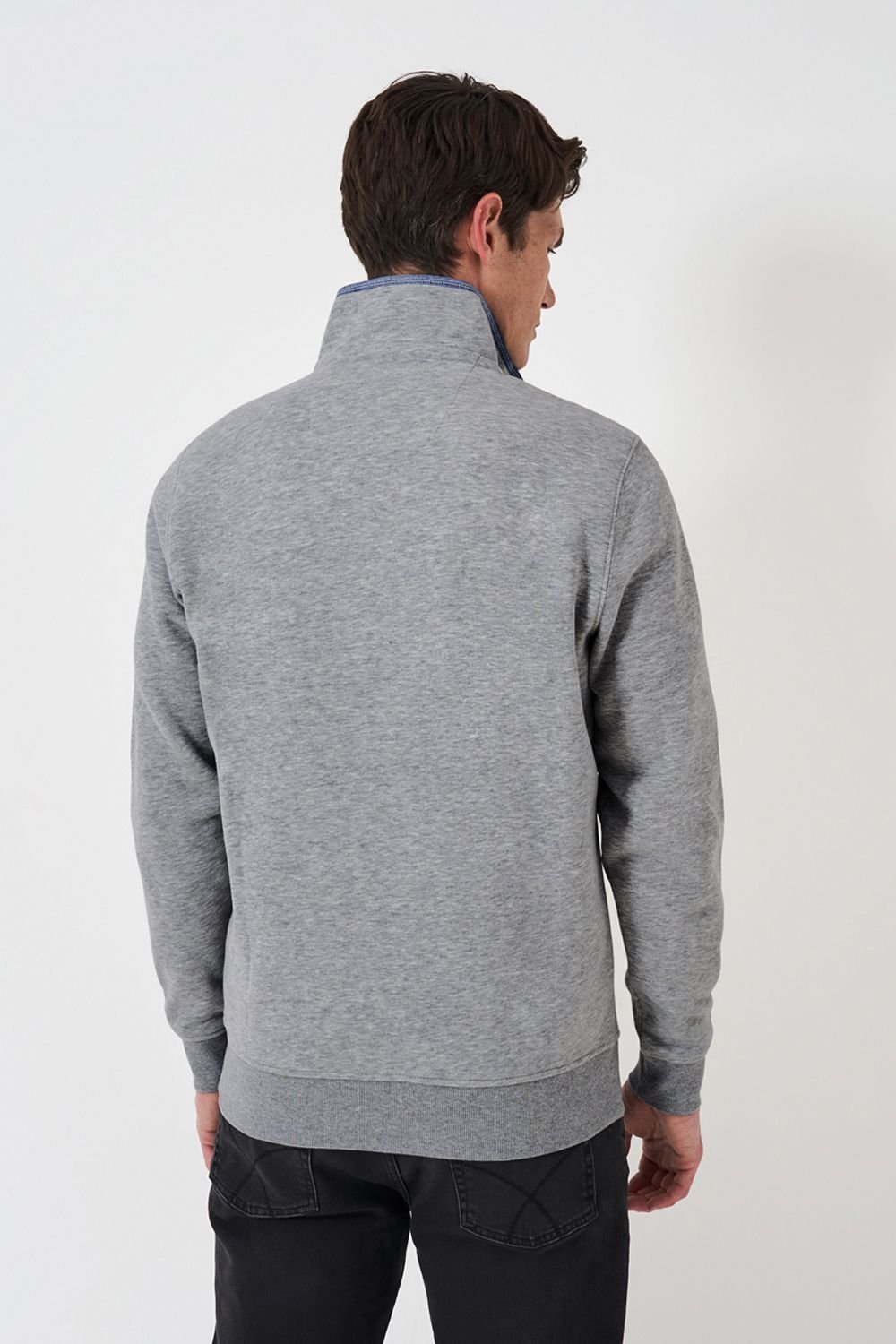 Crew Clothing Crew Clothing Men's Classic 1/2 Zip Sweat Grey in Grey Marl - 4