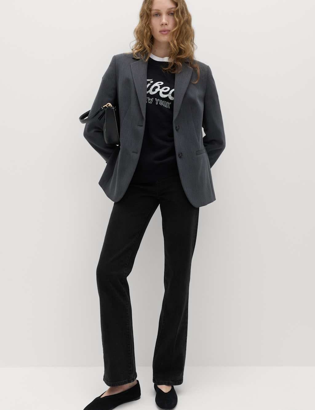 Marks & Spencer M&S Black High Waisted Flared Jeans
