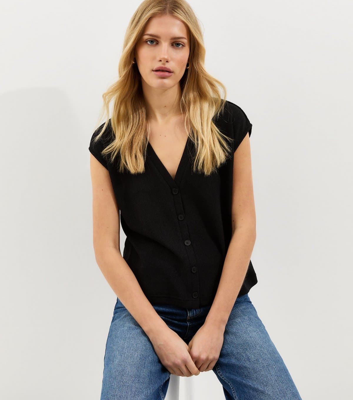 New Look New Look Black Soft Touch V-Neck Top