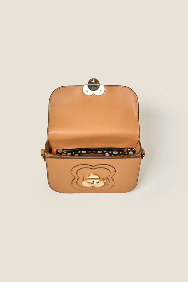 Orla Kiely Orla Kiely Women's Mini Eclipse Leather Crossbody Bag - Light Tan in Brown - 3