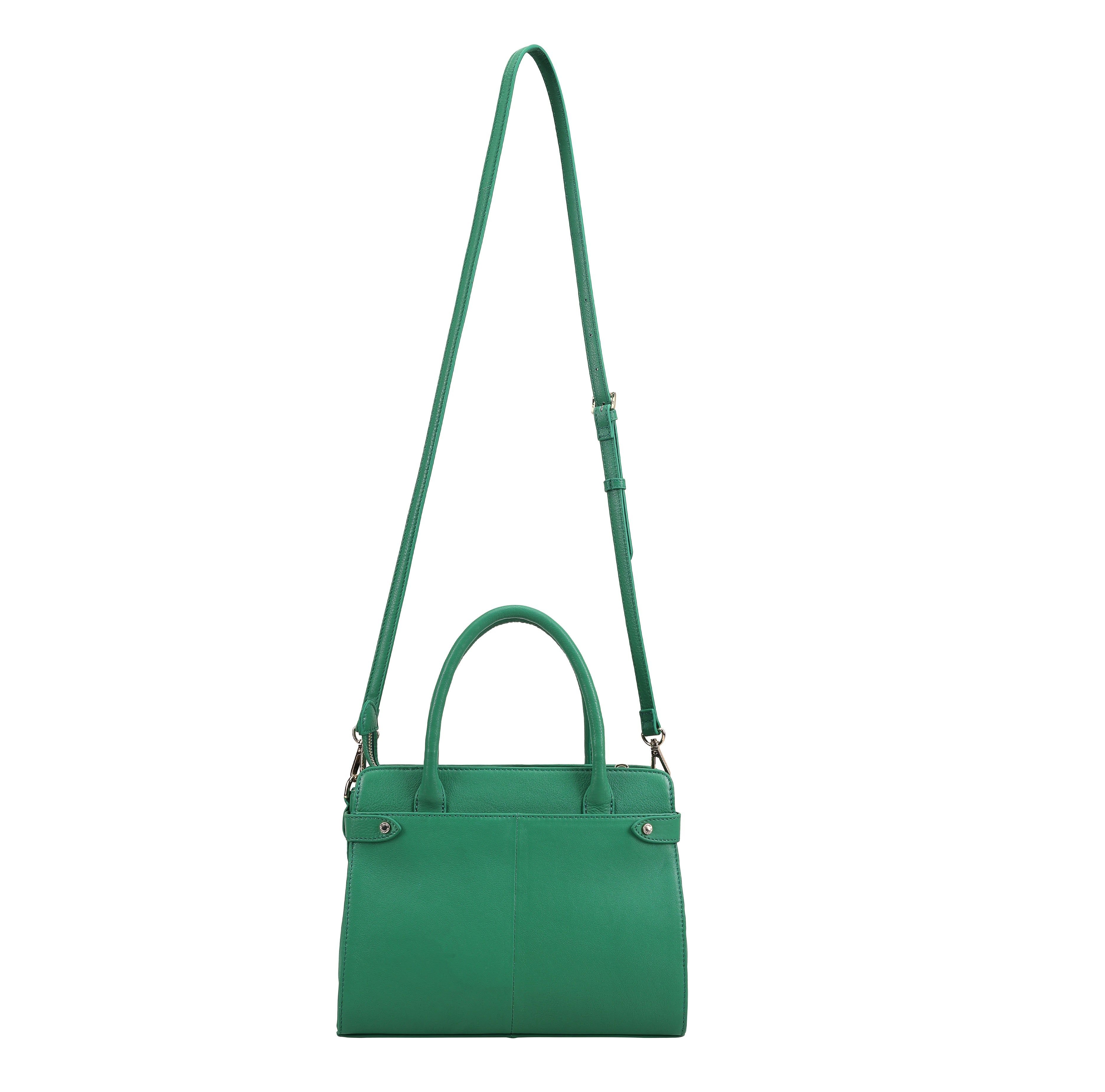 Paul Costelloe Paul Costelloe Women's Trishuli Leather Grab Bag in Green - 2