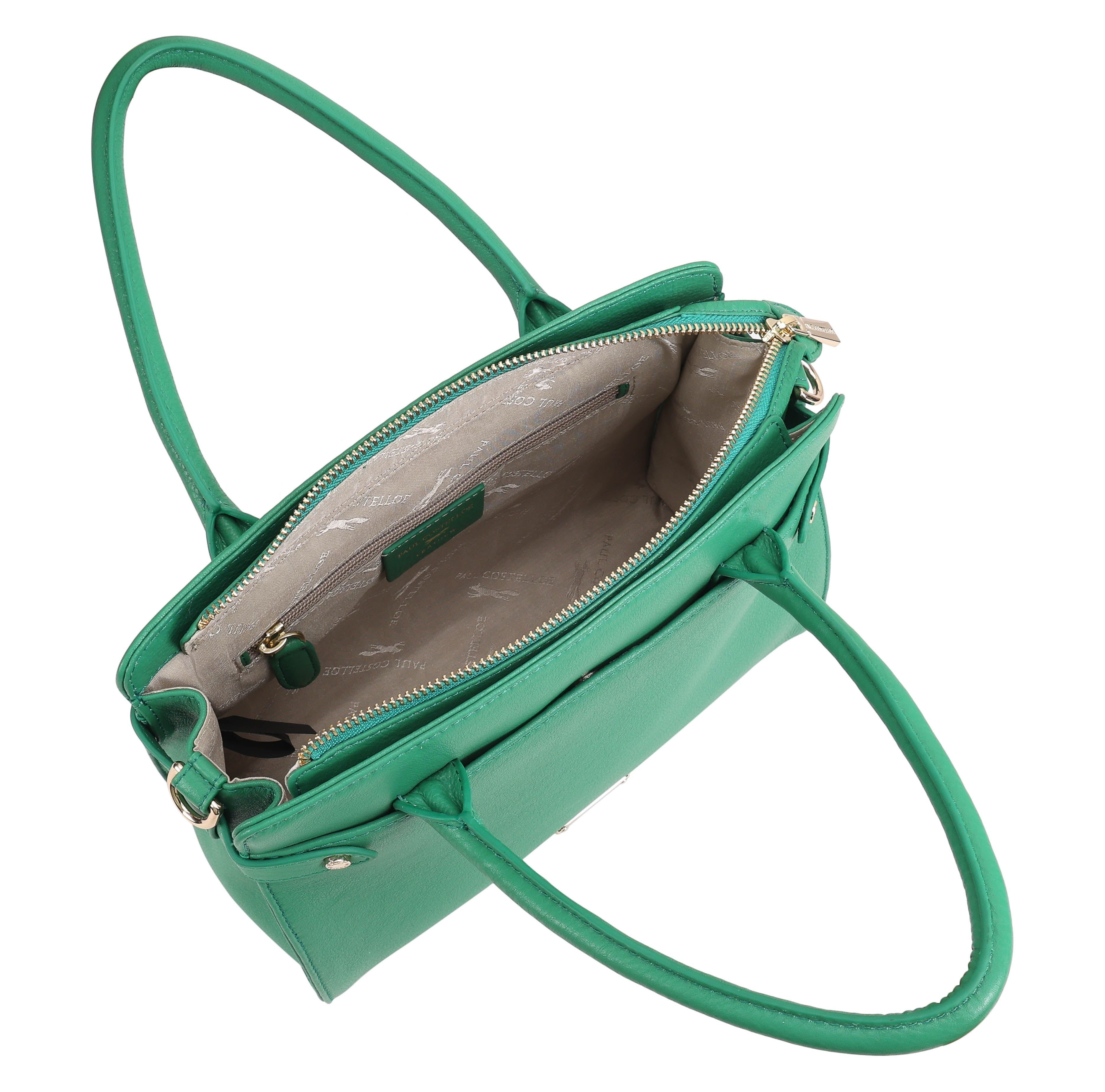 Paul Costelloe Paul Costelloe Women's Trishuli Leather Grab Bag in Green - 3