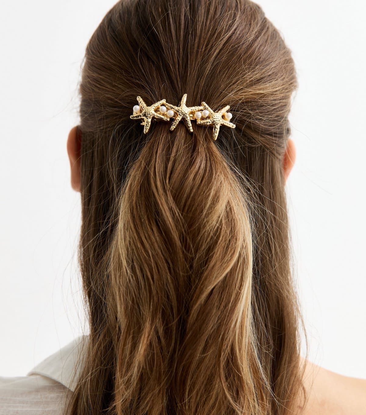 New Look Gold Tone Starfish Faux-Pearl Slide Hair Clip New Look