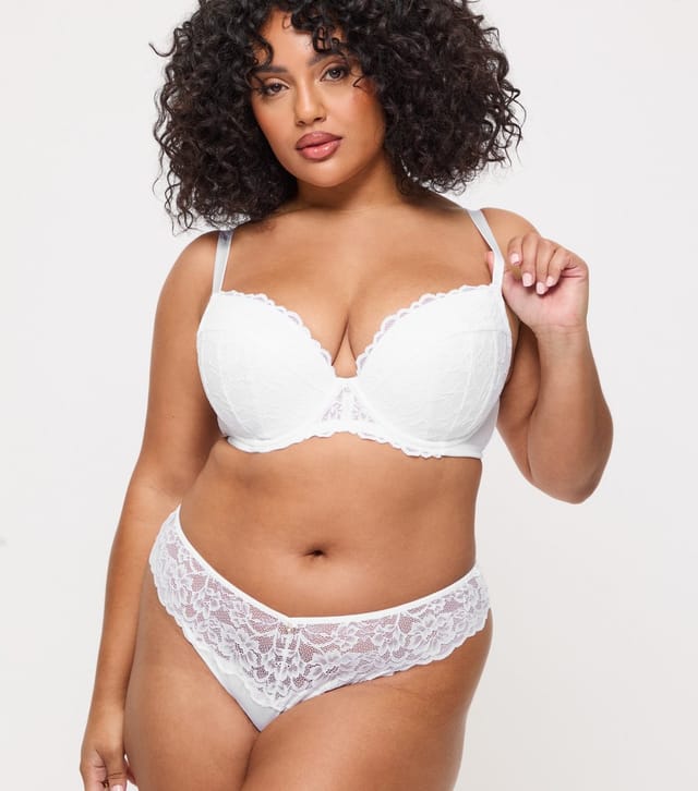 Ann Summers Women's White Lace Plunge Bra Ann Summers New Look - 2