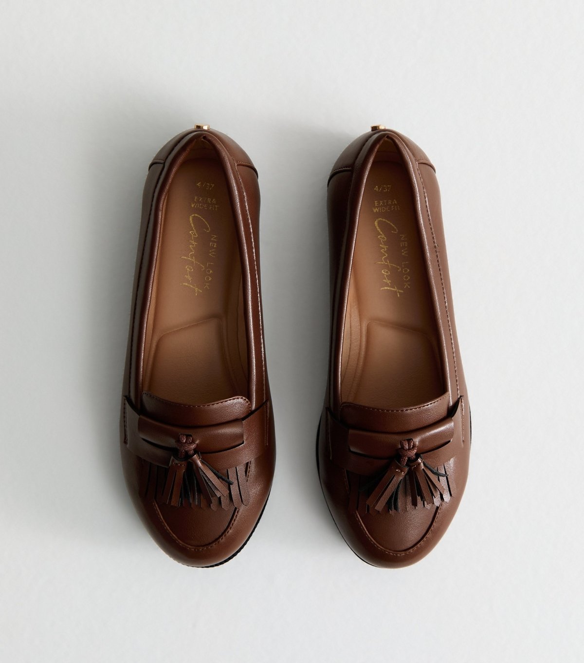 New Look Women's Extra Wide Fit Brown Tassel Detail Loafers New Look - 2