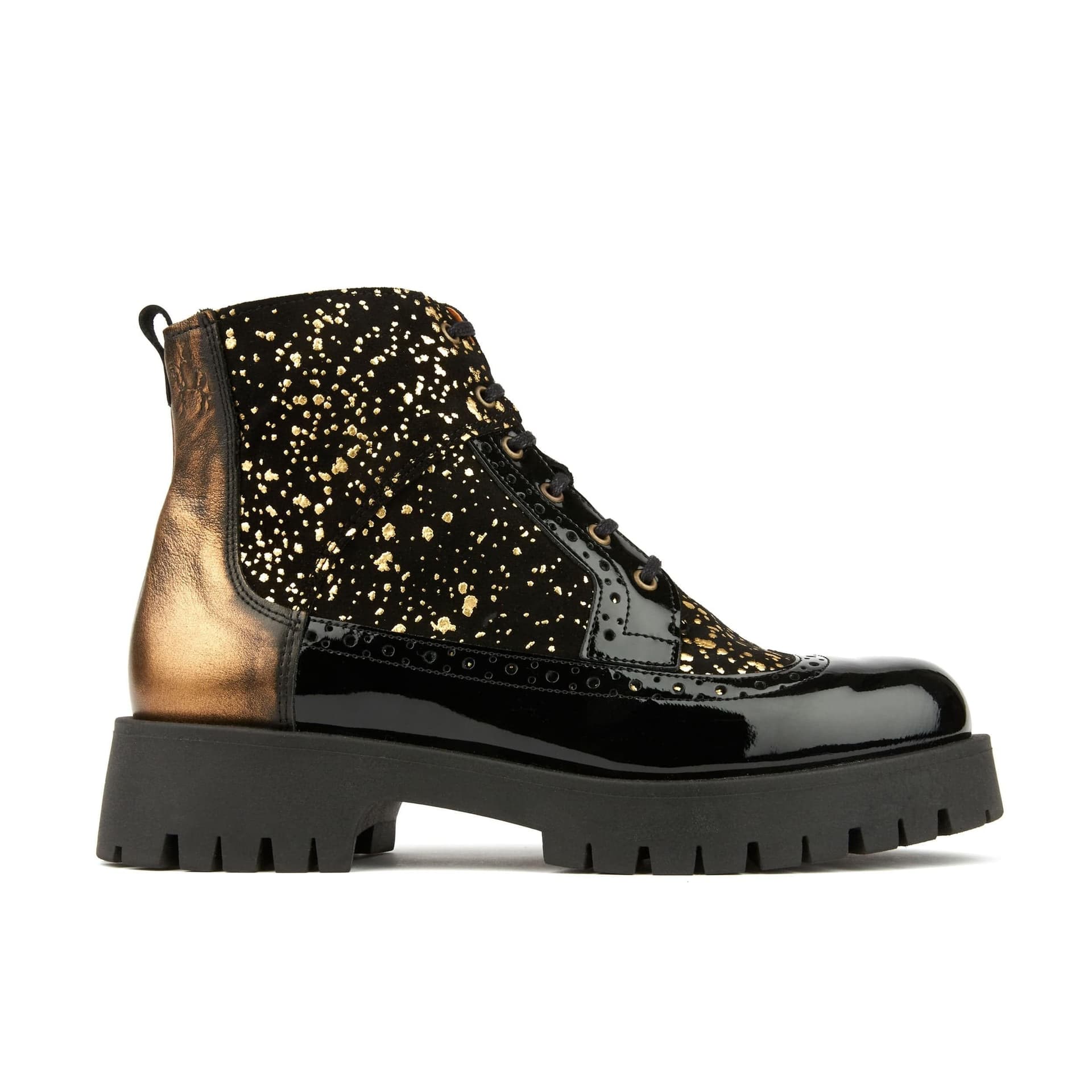 Embassy London Embassy London Black Gold Drops Women's Ankle Boot