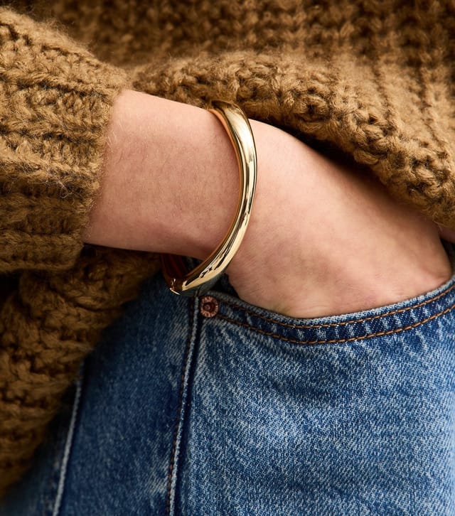 New Look 18ct Gold Plated Sleek Hinge Cuff Bracelet New Look - 2