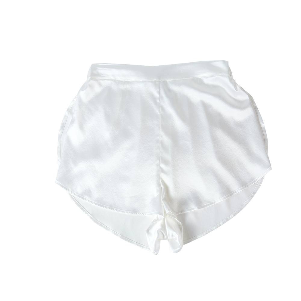 Soft Strokes Silk Soft Strokes Silk Women's Silk Petal Mid Waist Shorts - White - 2