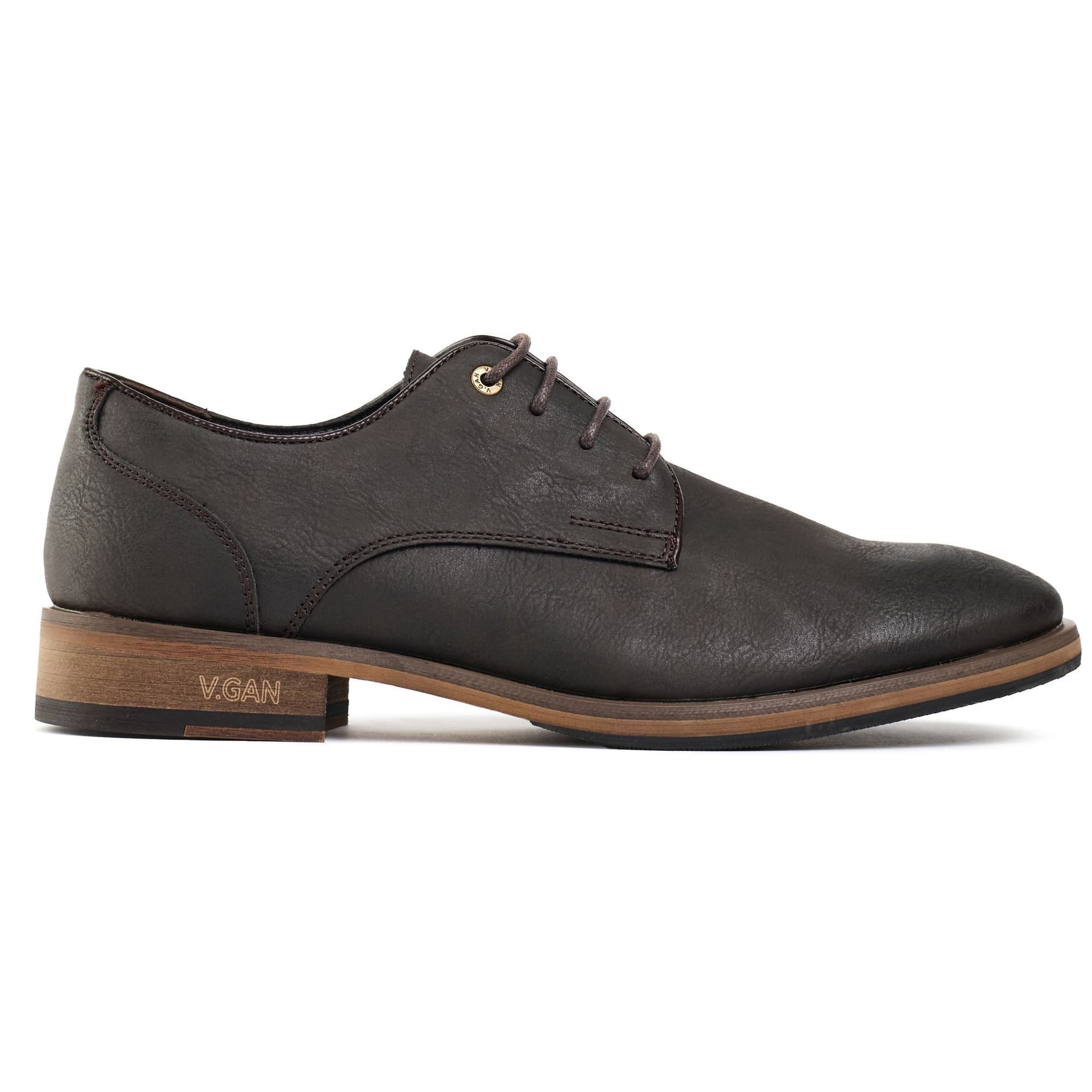 V.GAN V.GAN Men's Brown Leather Derby Shoes