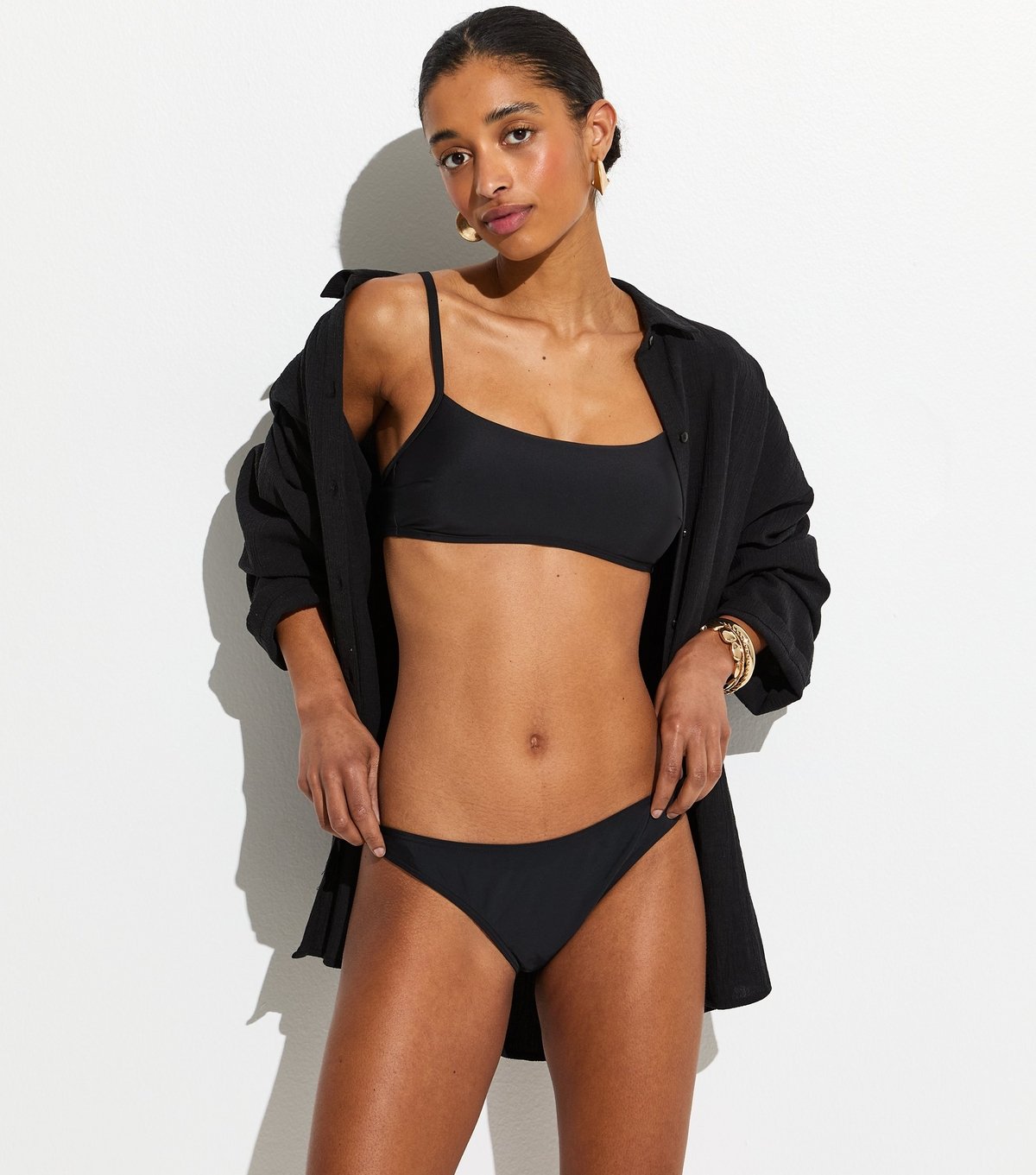 New Look Women's Black Bandeau Bikini Top New Look - 1