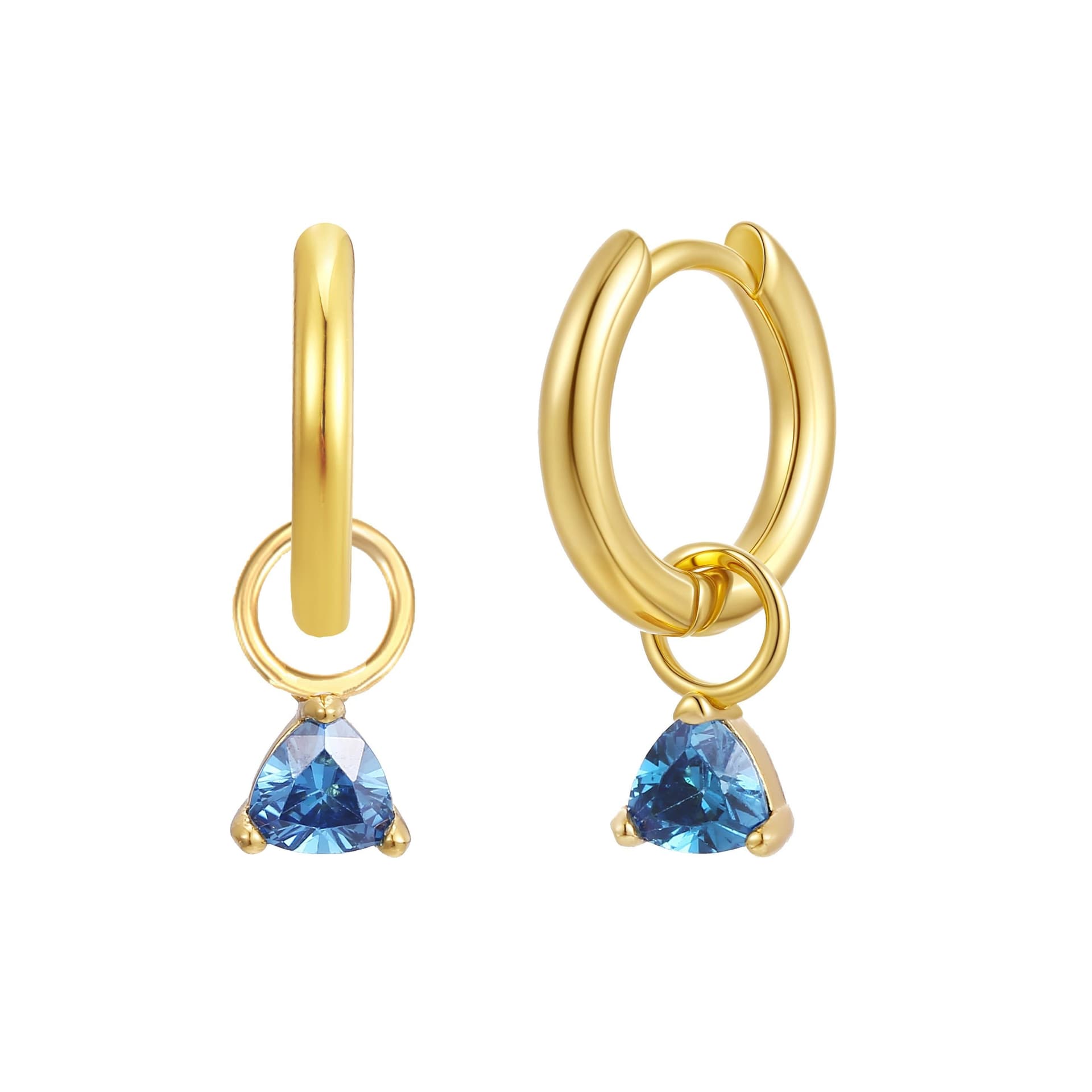 Gold Trip Gold Trip Women's December Huggie Hoop Birthstone Charm Earrings in Gold