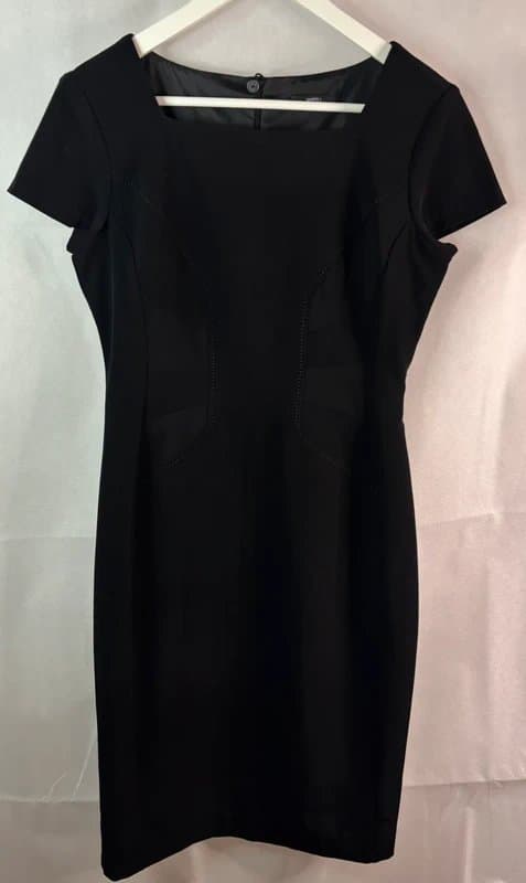 Marks & Spencer Marks & Spencer Black Structured Sheath Dress - Size UK 10
