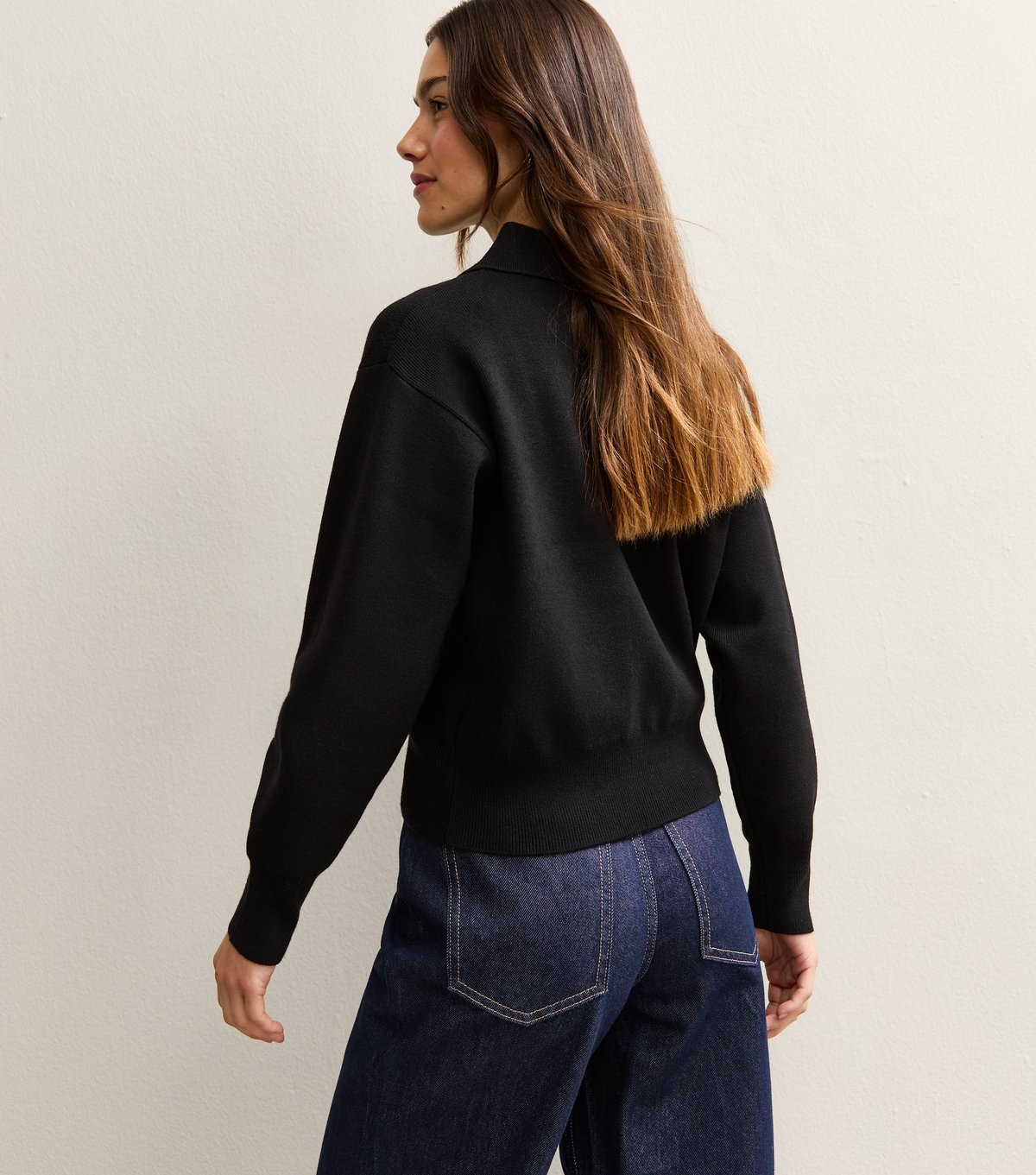 New Look Women's Petite Black Metallic Button Polo Shirt New Look - 4