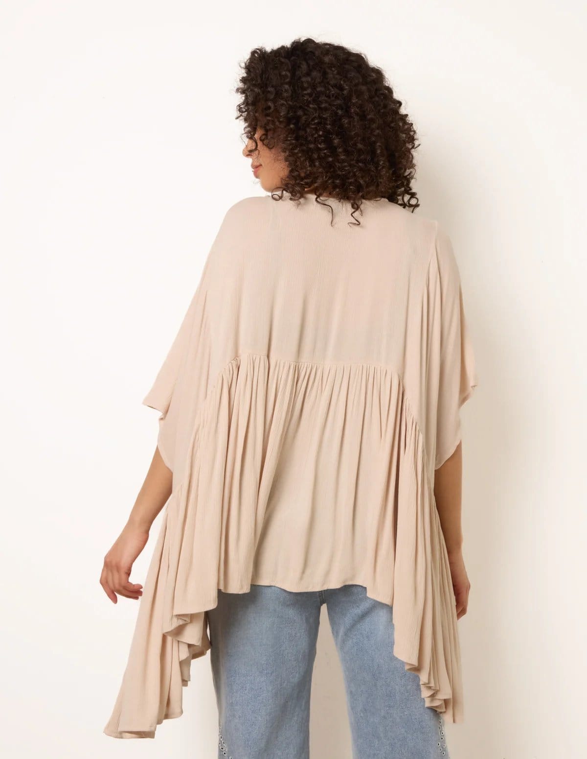 Blue Vanilla Gathered Oversized Top - 4