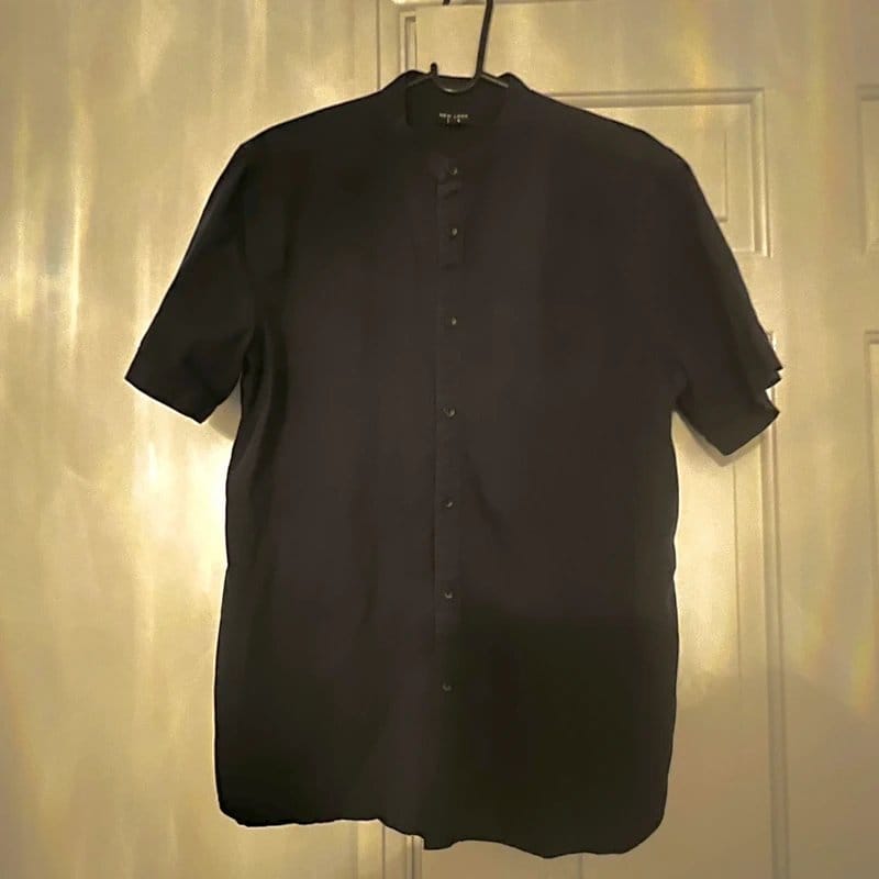 New Look Men's Dark Navy Short Sleeve Shirt