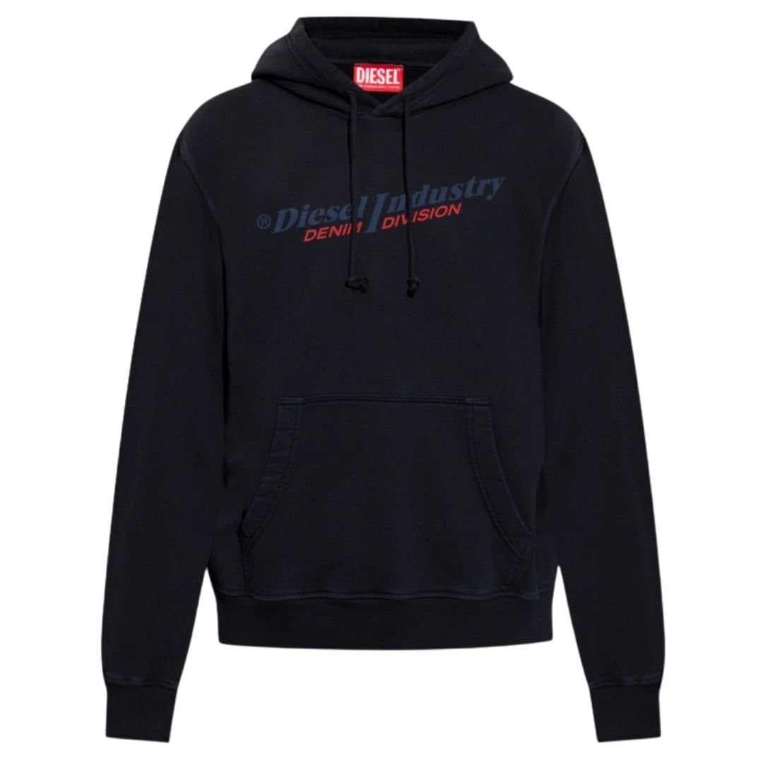 Diesel Diesel Men's Industry Denim Division Design Black Hoodie