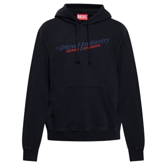 Diesel Diesel Men's Industry Denim Division Design Black Hoodie - 2