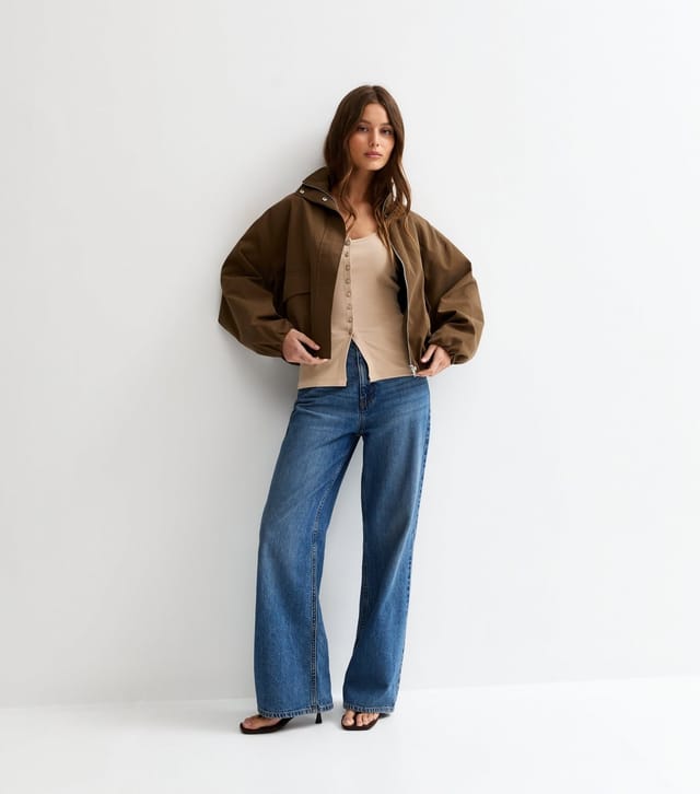 New Look Women's Mink Ribbed Button Up Tank Top New Look - 3