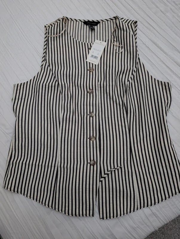 New Look New Look Striped Waistcoat. New with Tags. Size 14.