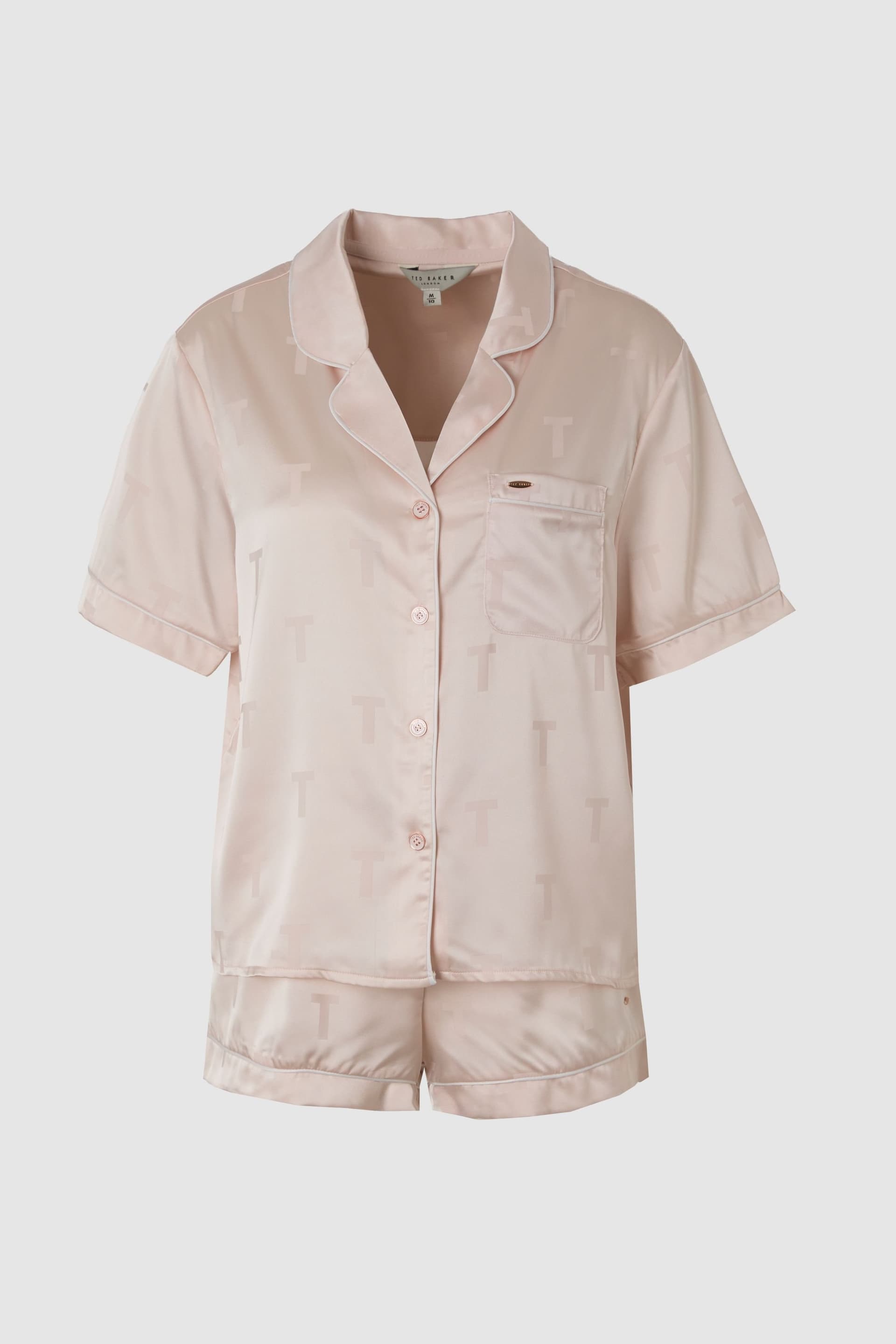Ted Baker Ted Baker Women's Traditional Short Pj Set Mauve Chalk in Light Pink