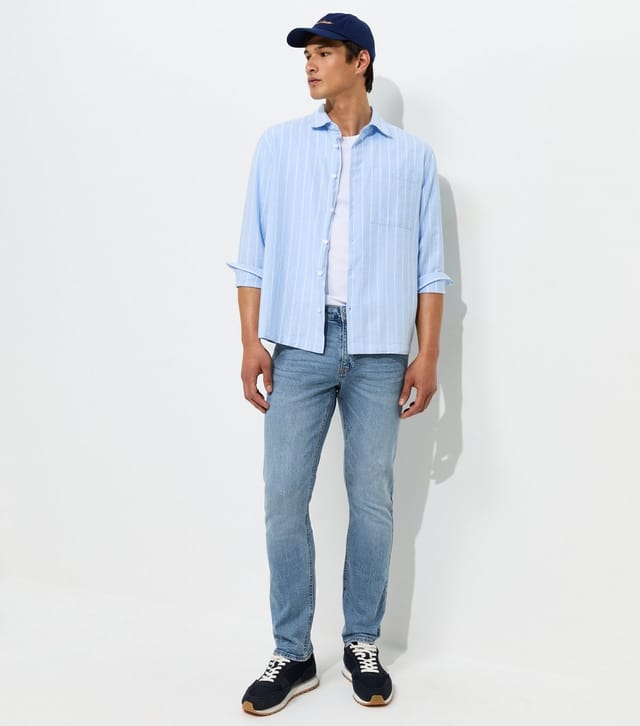 New Look Men's Light Blue Cotton Rich Slim Fit Jeans New Look - 2