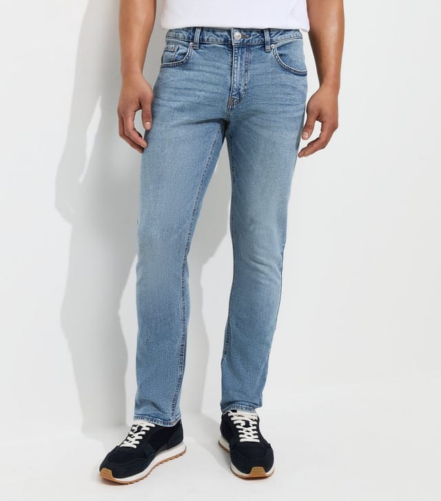 New Look Men's Light Blue Cotton Rich Slim Fit Jeans New Look - 3