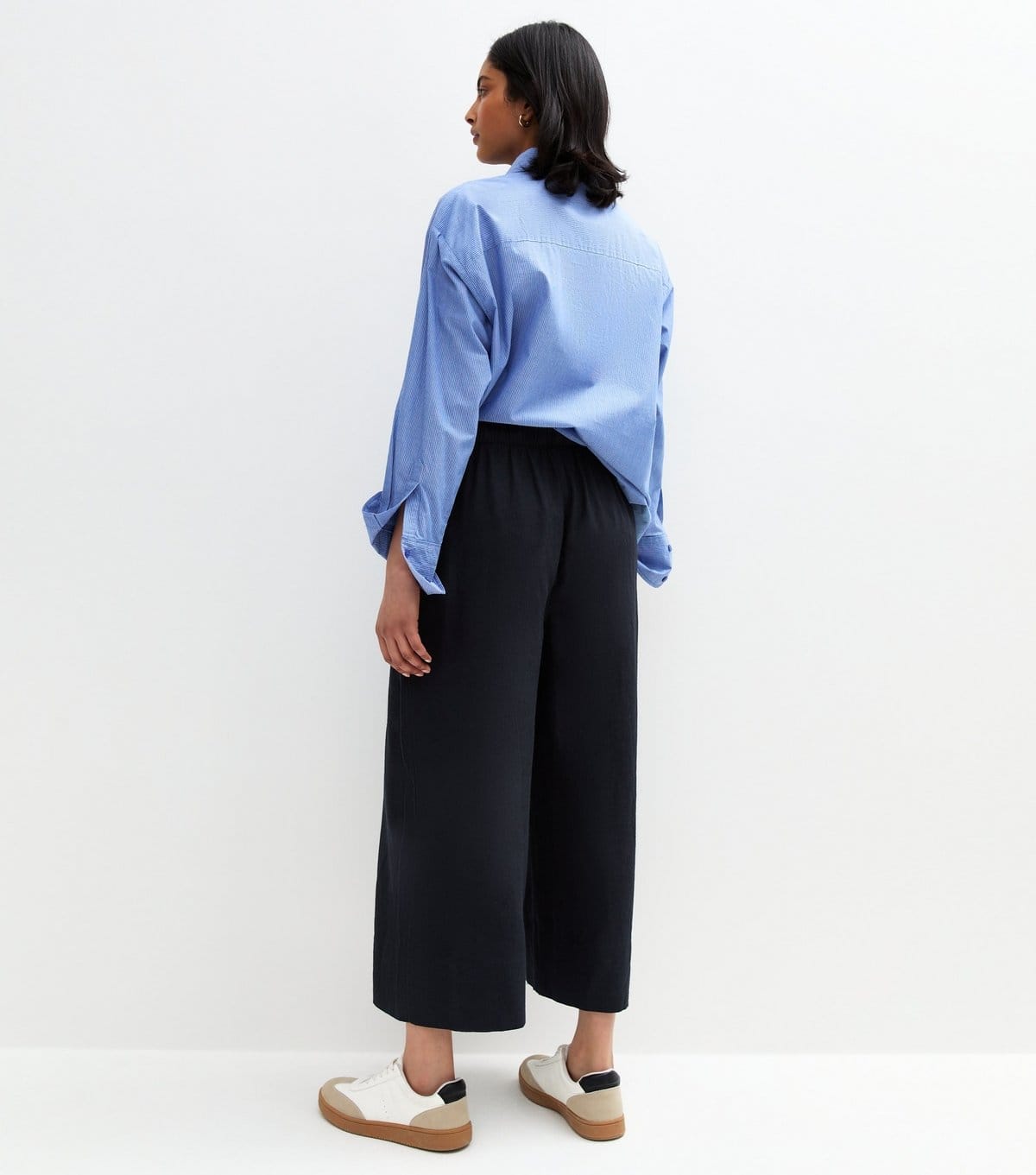 New Look Women's Navy Linen Blend Cropped Trousers New Look - 4