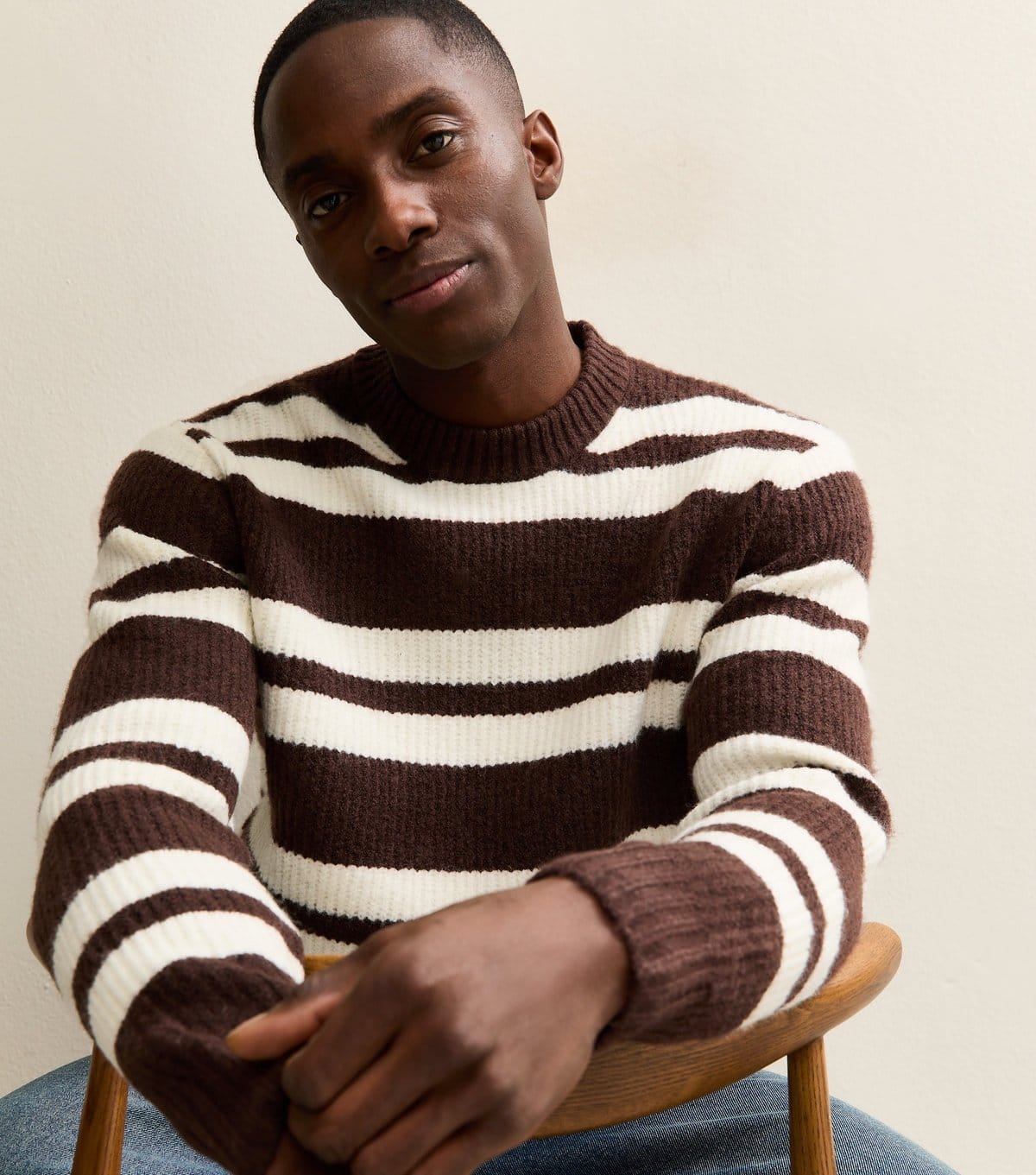 Jack & Jones Dark Brown Striped Jumper