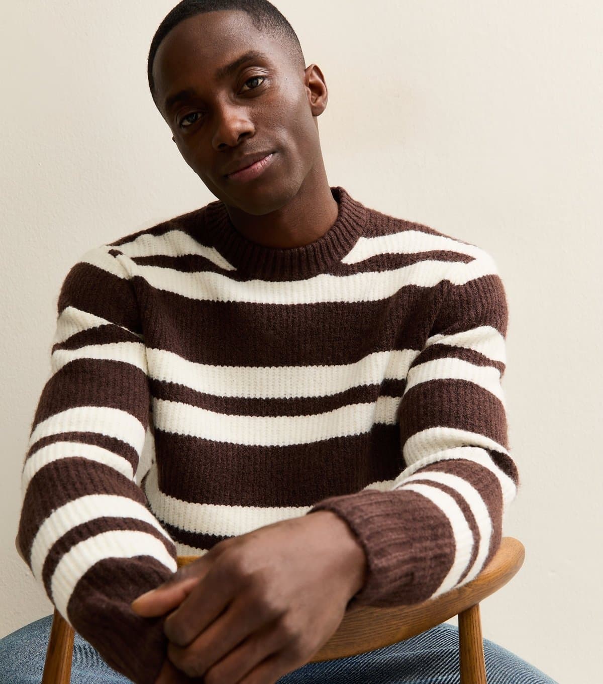 jack & jones Jack & Jones Dark Brown Striped Jumper