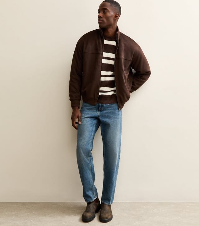 jack & jones Men's Dark Brown Regular Striped Jumper Jack & Jones New Look - 3