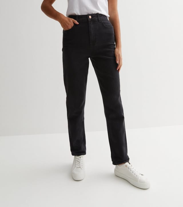 New Look Women's Washed Black Waist Enhance Tori Mom Jeans New Look - 2