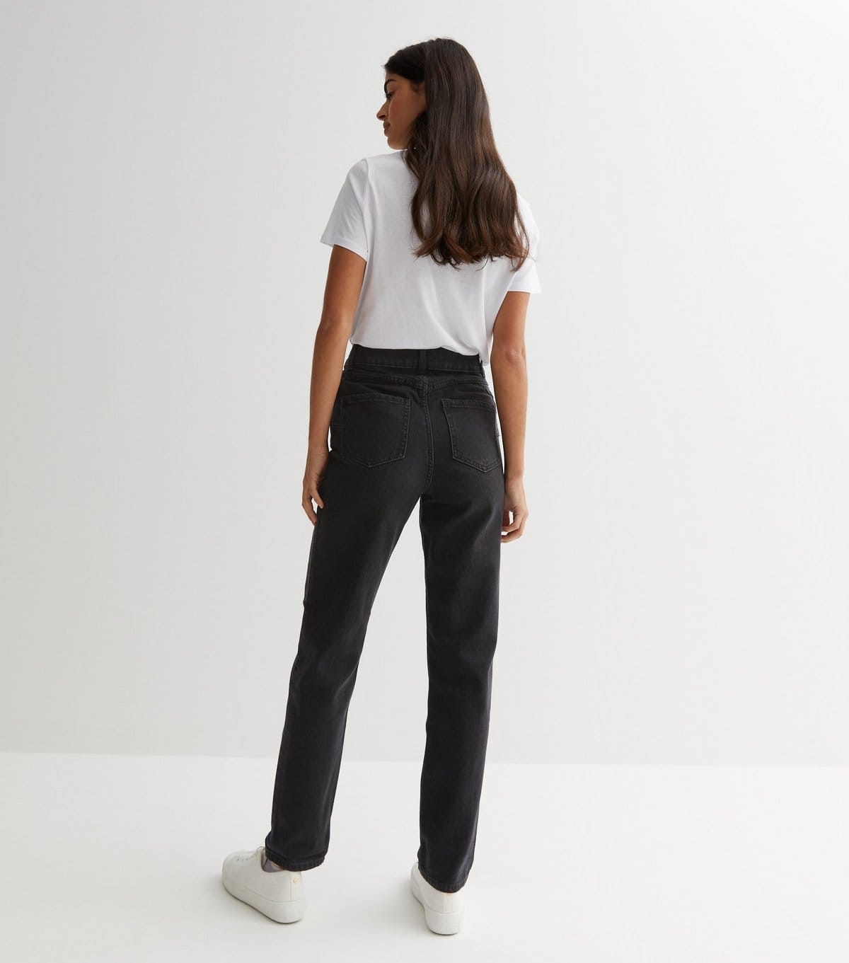 New Look Women's Washed Black Waist Enhance Tori Mom Jeans New Look - 4