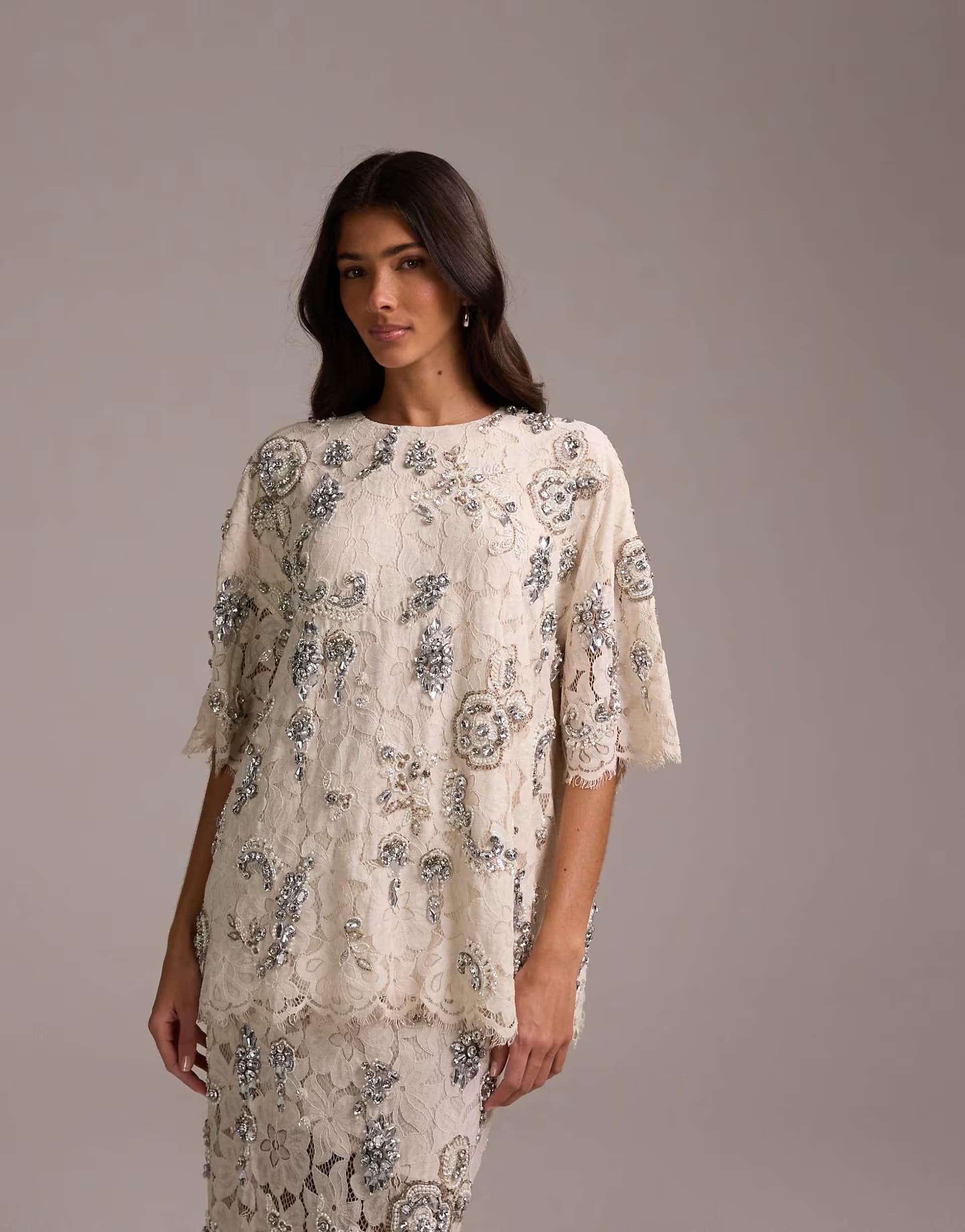 ASOS ASOS DESIGN Bridal lace top with embellishment