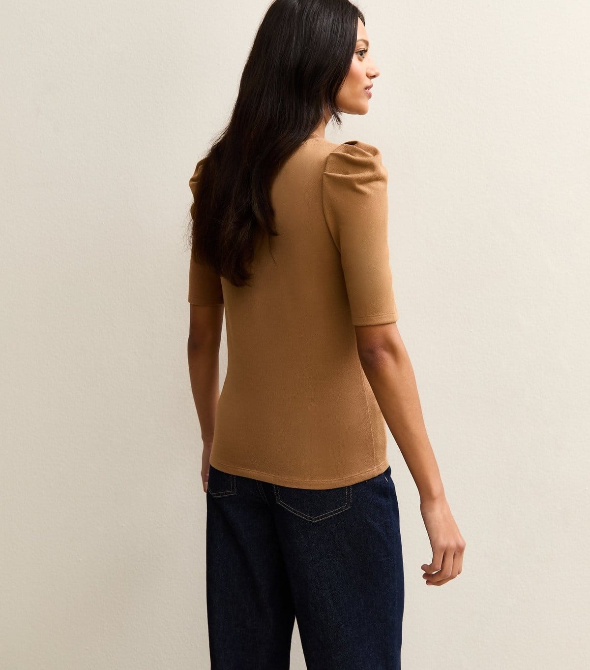 New Look Women's Camel Puff Sleeve Soft Touch T-Shirt New Look - 4
