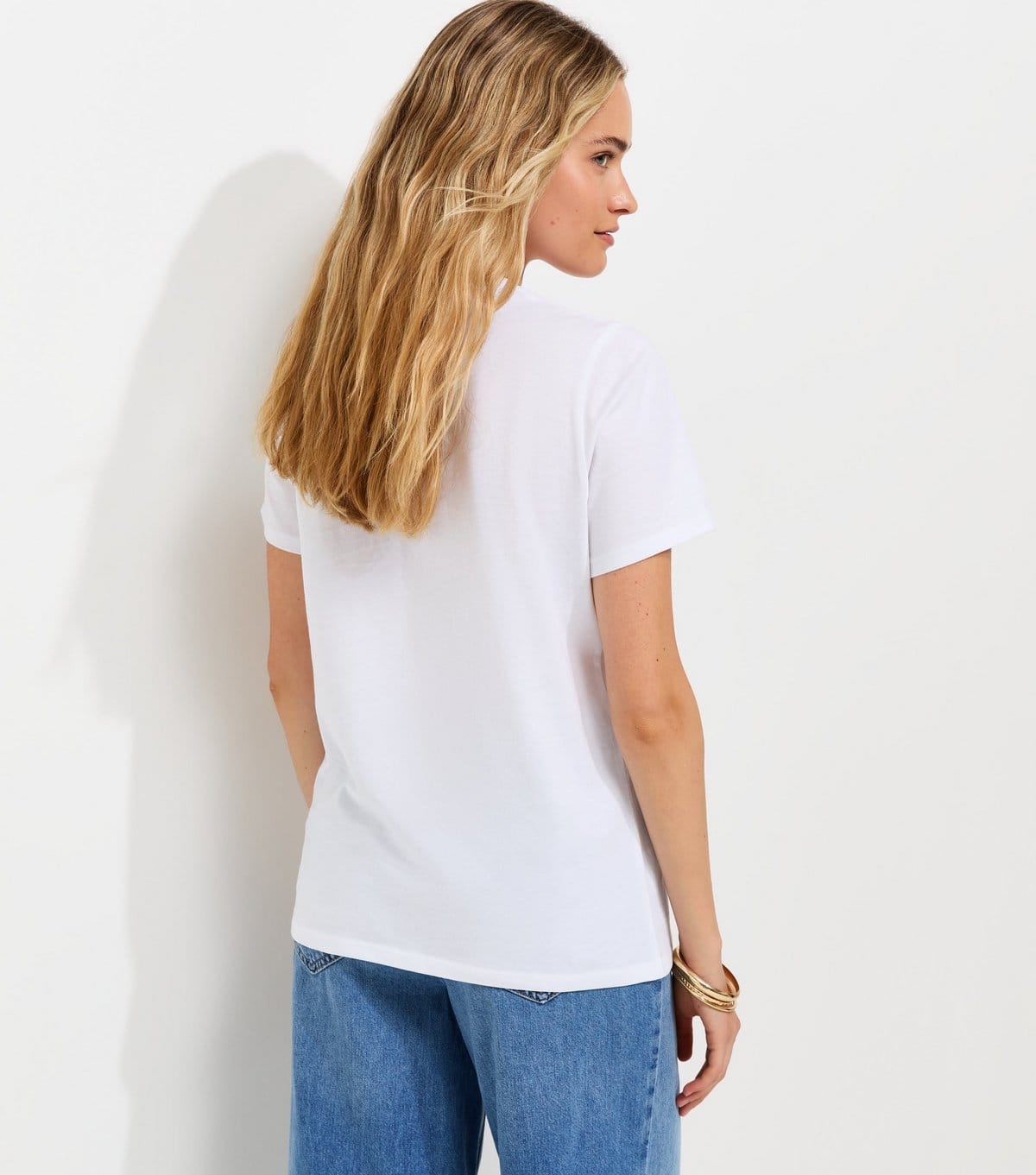 New Look Women's White Cotton T-Shirt New Look - 4