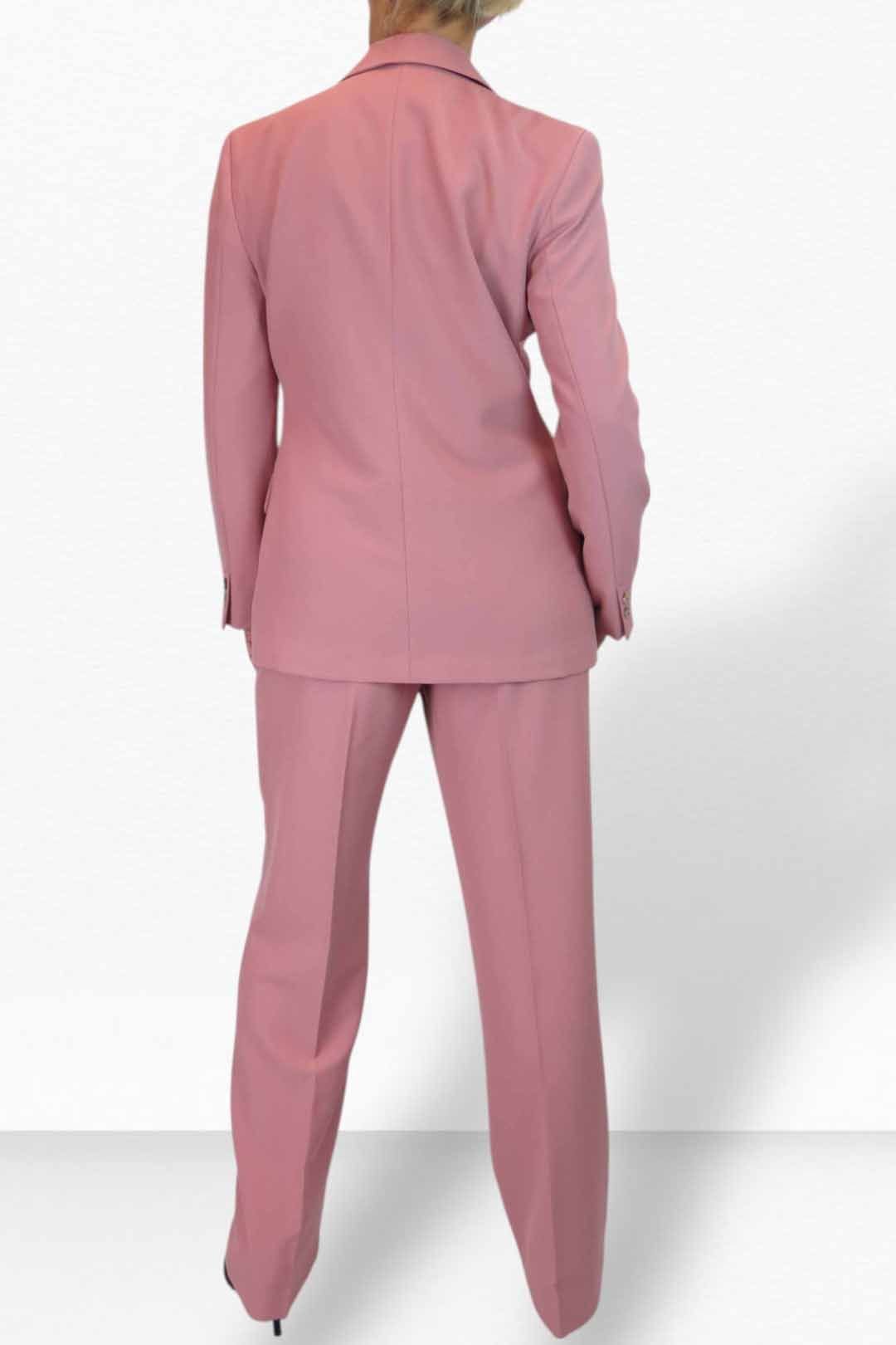 Paulo Due Paulo Due Women's 2 Piece Tailored Trouser Suit in Dusty Pink - 2