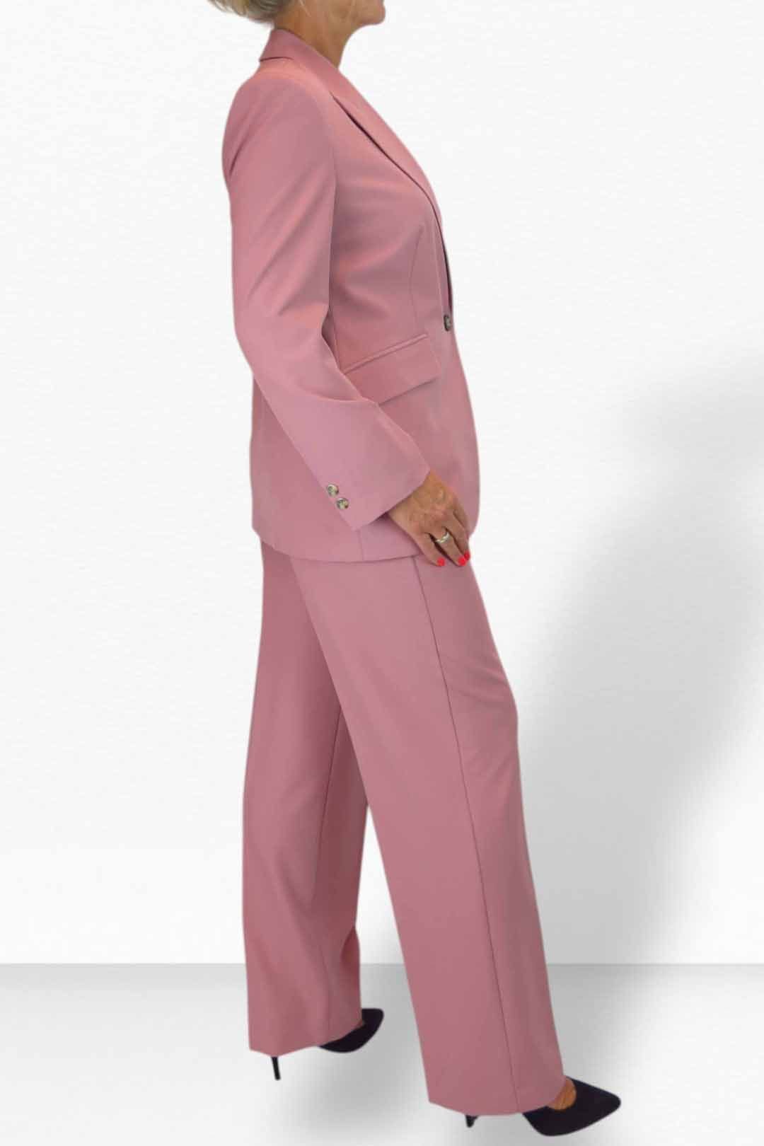 Paulo Due Paulo Due Women's 2 Piece Tailored Trouser Suit in Dusty Pink - 3