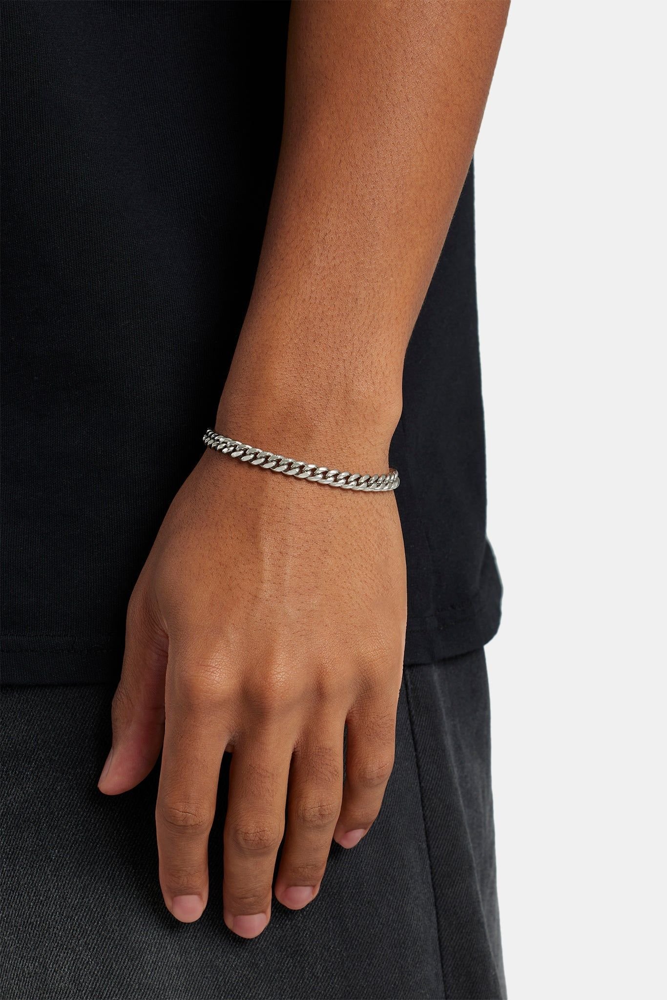 Cernucci Cernucci Men's 5mm Miami Cuban Bracelet in Metallic Silver - 3