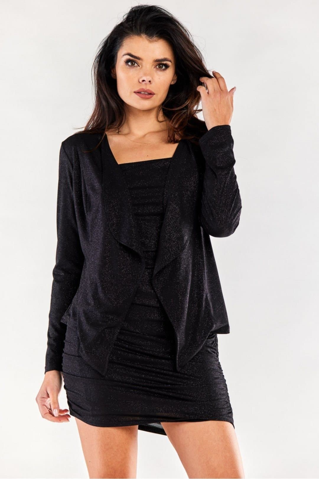Love Lace Love Lace Women's Loose Fit Long Sleeve Unlined Bedspread Poland in Black