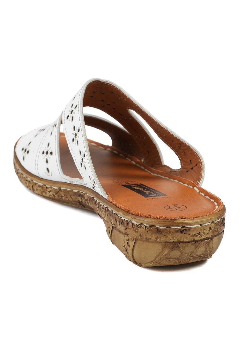 Pavers Pavers Women's Cushioned Leather Mule Sandals in White - 3