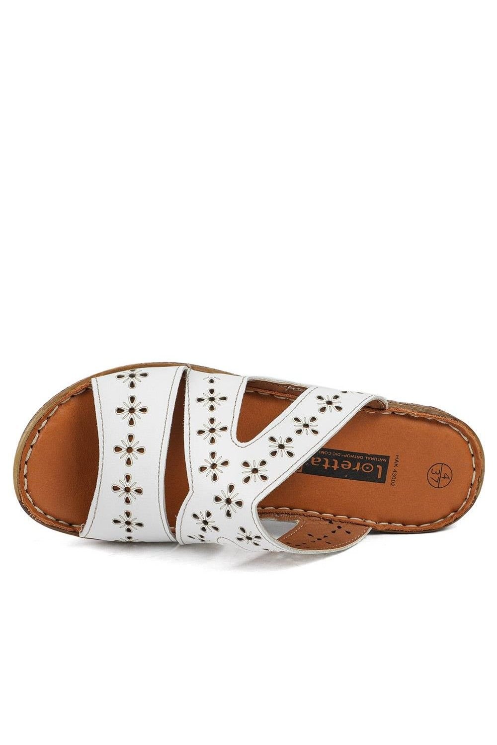 Pavers Pavers Women's Cushioned Leather Mule Sandals in White - 4