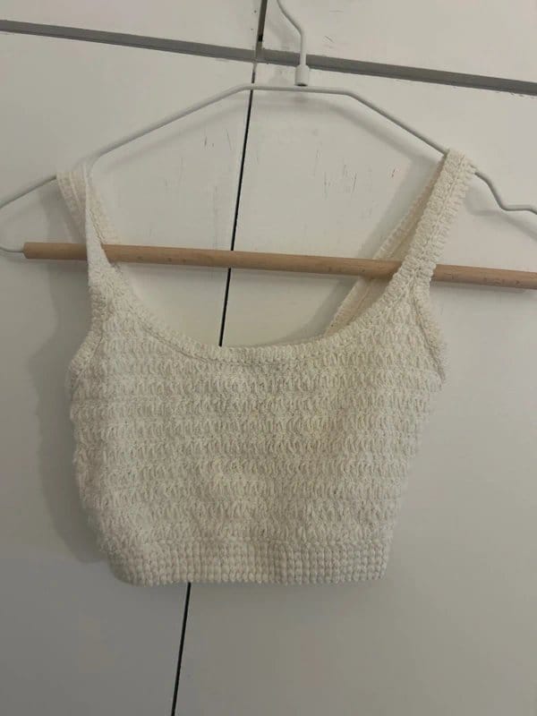 Bershka White Crochet Crop Bralette/Top
