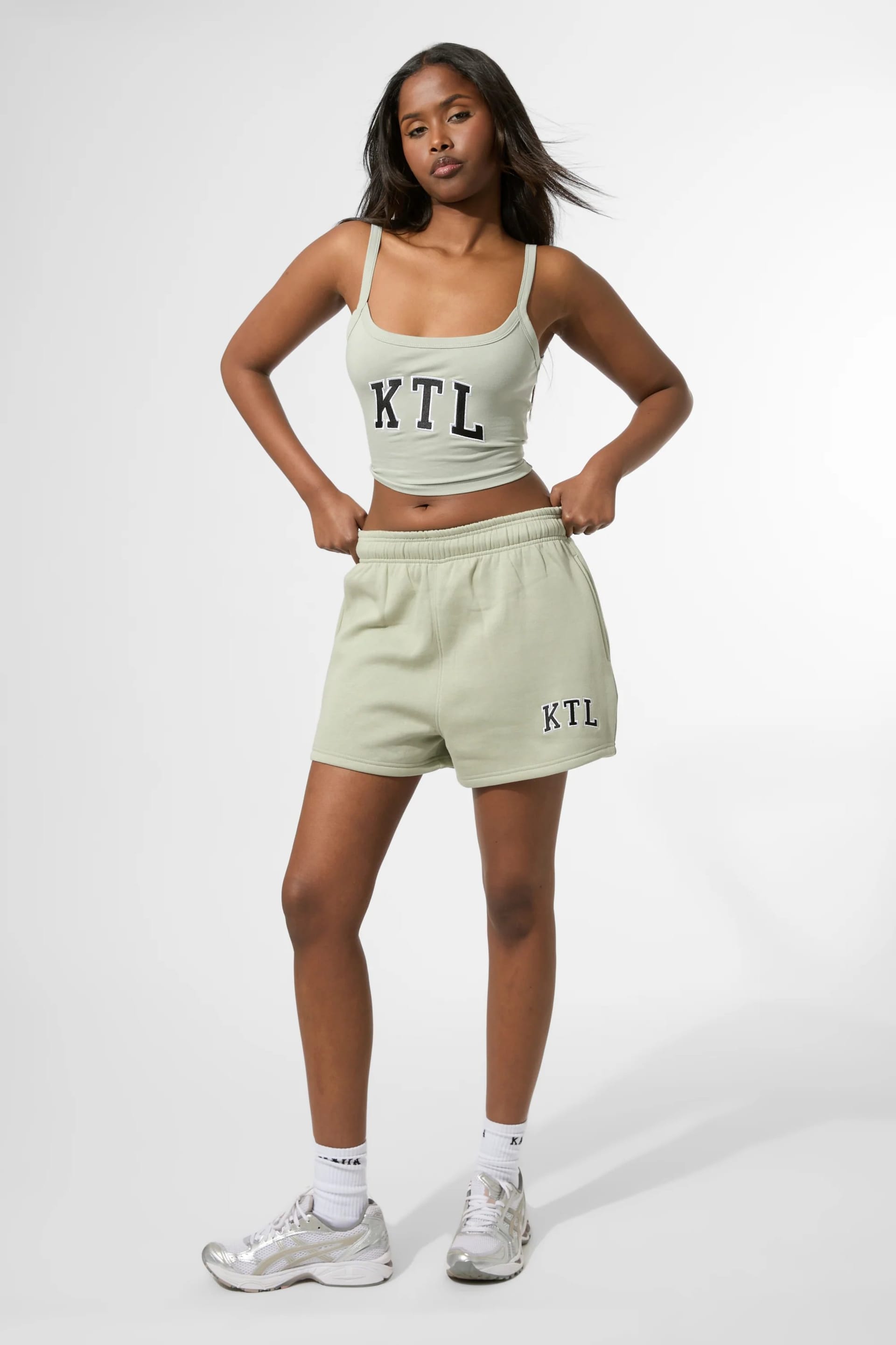 Kaiia Kaiia KTL Logo Cami Vest Top Sage - 4