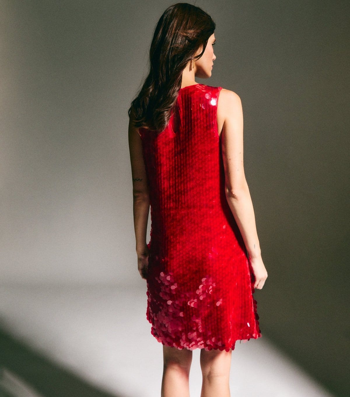 New Look Women's Bright Red Sequin Embellished Mini Shift Dress New Look - 4