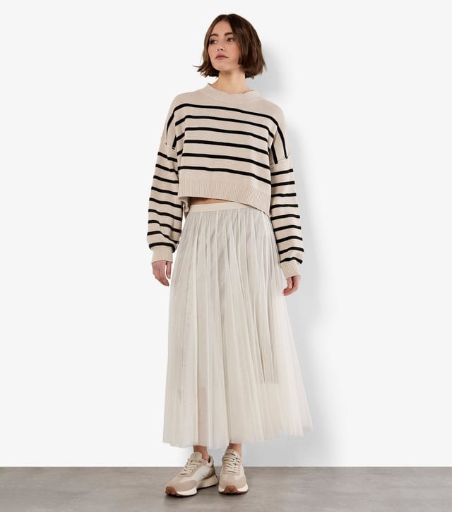 Apricot Women's Stone Striped Slit Hem Jumper Apricot New Look - 3